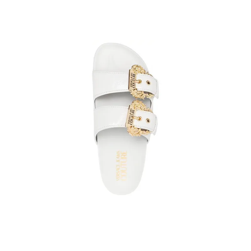 VERSACE JEANS Couture Baroque-buckle Slides-4