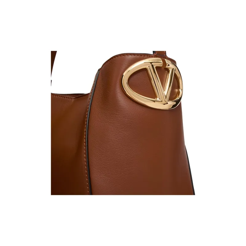 Valentino Vlogo Napa Calf Leather Bucket Bag Handbag Shoulder Bag Regular Women's Brown-6