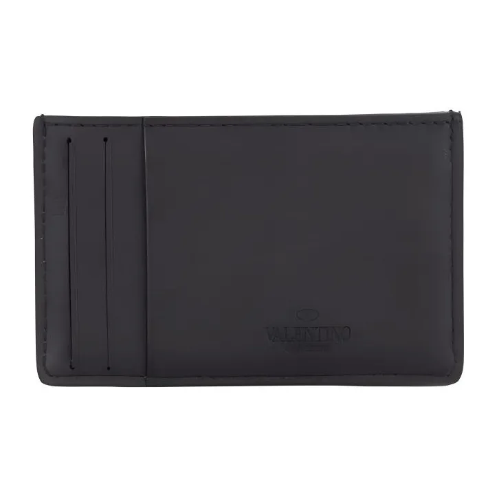 Valentino Cow Leather Coin Purse Men's Black-1