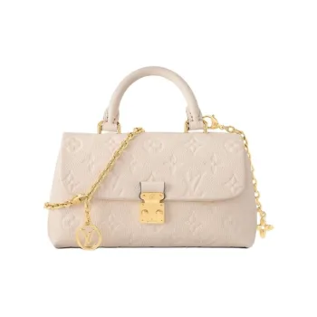 LOUIS VUITTON Embossed Grained Cow Leather Shoulder Bag Crossbody Bag Handbag Extra Mini Women's Ecru
