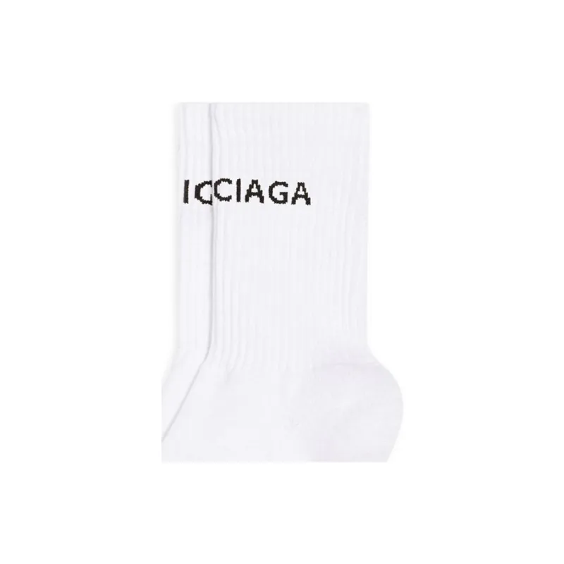 Balenciaga Logo Socks White/Black-5