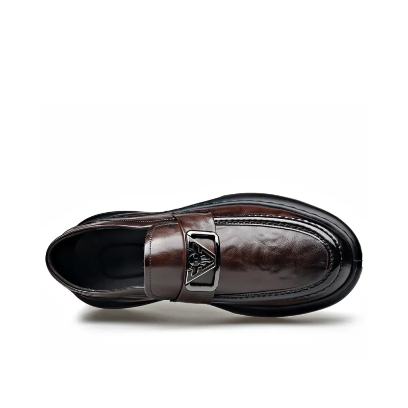 Xiwencha Men's Casual Shoes Men Low Top Black/Brown-7