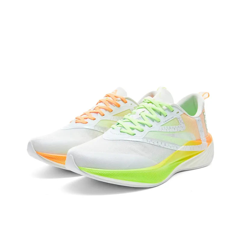 PEAK Marathon Running Shoes Men's White Orange Green-2