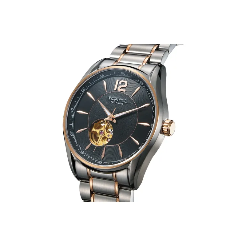 TOPHILL Automatic Mechanical Movement Stainless Steel Strap Watch Men's Watches White Dial-8