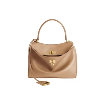 Balenciaga Smooth Calf Leather Shoulder Bag, Crossbody Bag, Handbag Mini Women's Latte