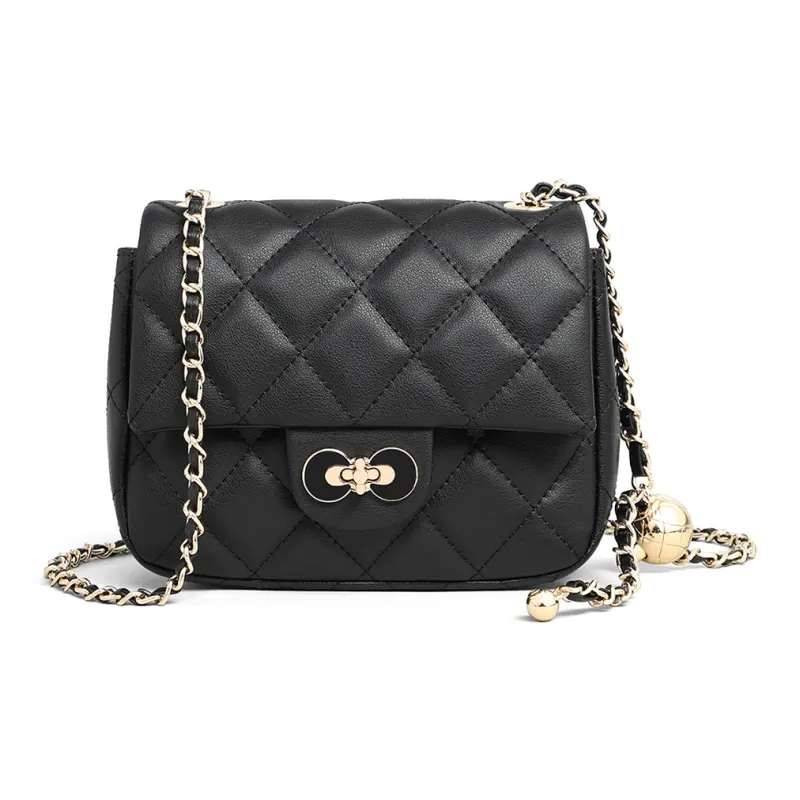 C°BANNER Cow Leather With Synthetic Leather Small Square Bag, Crossbody Bag, Shoulder Bag Women's Ecru/Black-10
