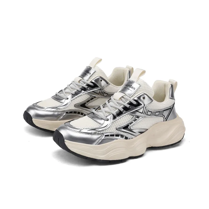 Mulinsen Lightweight Wear resistant And Non slip Low Top Chunky Sneakers Men's-4