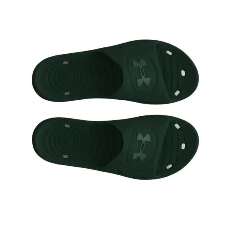 Under Armour Locker 4 Slip Resistant Quick Dry Slide Slippers Men's Green-3