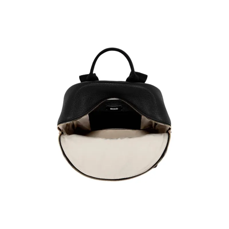 Ecco Cow Leather Backpack Small Size Unisex Black-3