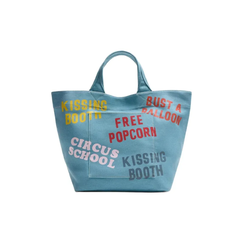 ZARA HARRY LAMBERT Collaboration Cotton Tote Bag Shopping Bag Handbag Men's Blue-0