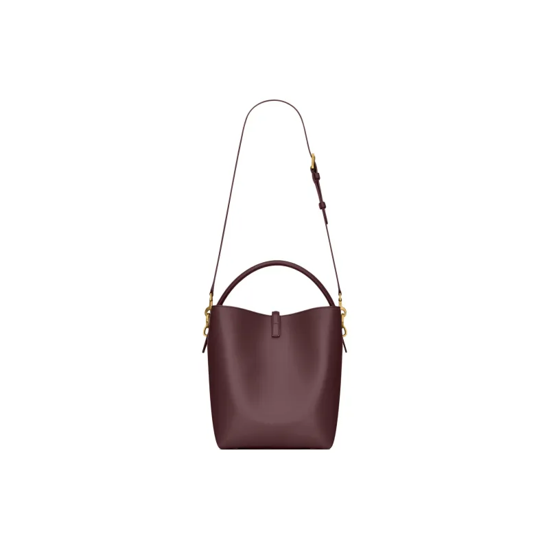 SAINT LAURENT Cow Leather Bucket Bag, Shoulder Bag, Crossbody Bag, Handbag Women's Cabernet Sauvignon Red-5