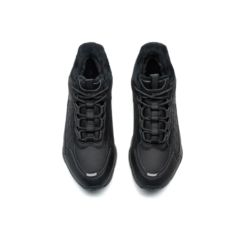 XTEP Nomadic Warm Wear Resistant Slip Resistant Mid Top Casual Shoes Men's Black-4