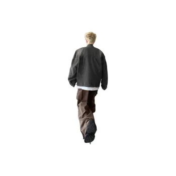 SOCKKEY Denim Jacket Unisex Black Gray Color