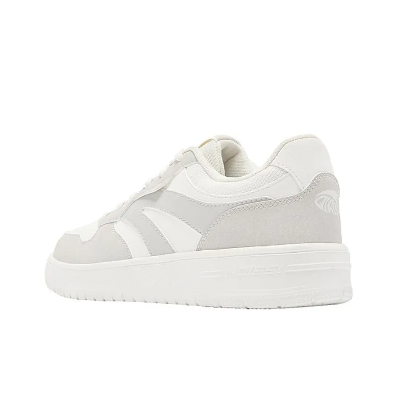QIAODAN Anti Slip Wear Resistant Low Top Skateboard Shoes Men's White Gray-2