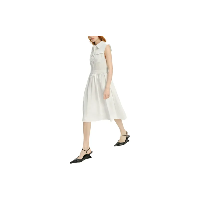 KARL LAGERFELD SS24 Sleeveless Dress Women's White-3