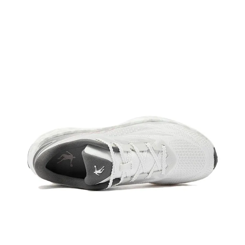 QIAODAN Flying Shadow 4.0 Cushioned Slip Resistant Low Top Casual Running Shoes Women's White Gray-4
