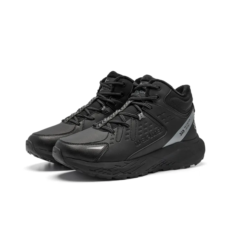 QIAODAN Casual Shoes Men High Top Black/Coal Gray-2