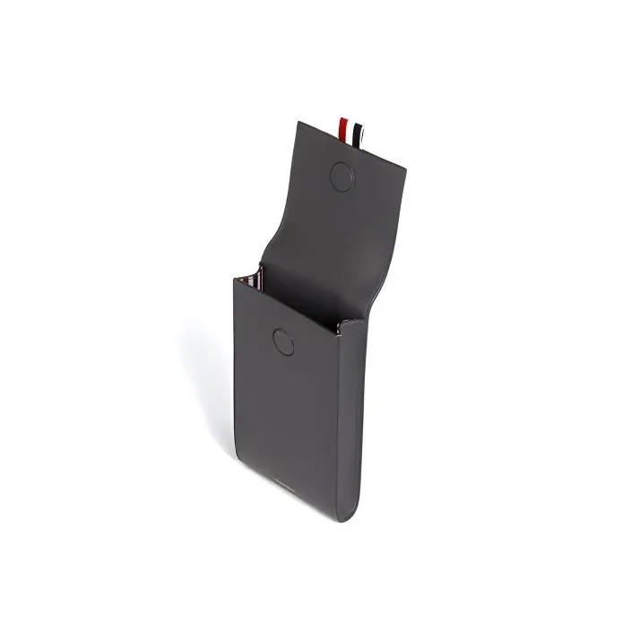 THOM BROWNE· Cow Leather Cell Phone Stand, Cell Phone Pocket, Cell Phone Pouch Men's Dark Gray-2