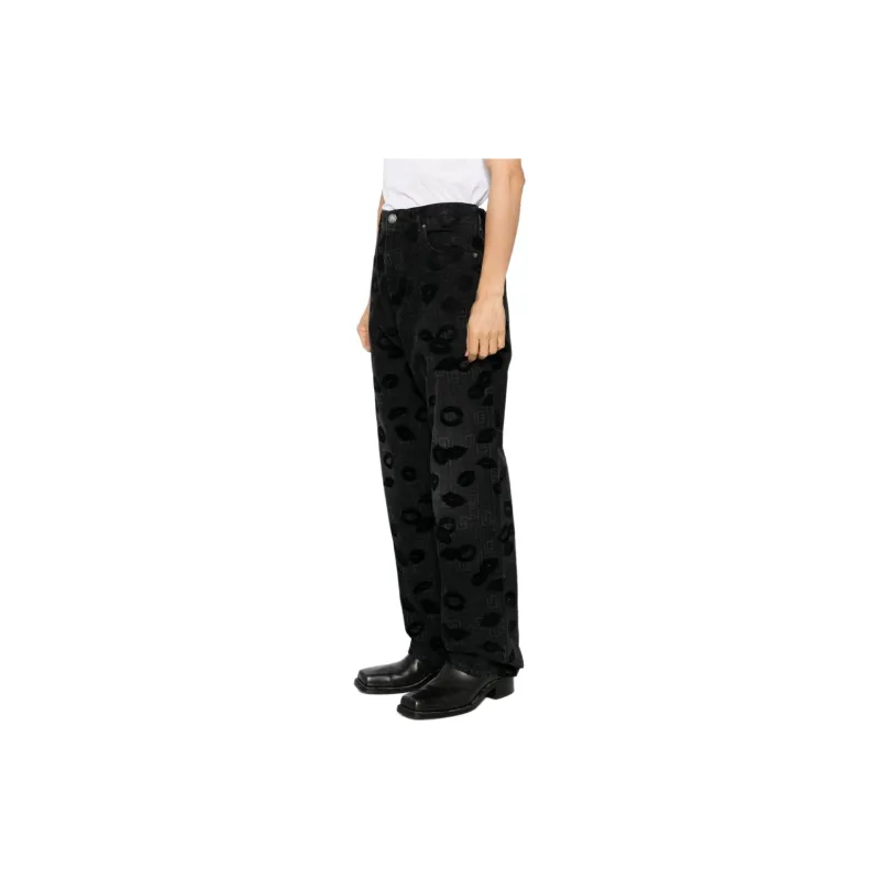 BALMAIN All over Logo Print Jeans-3
