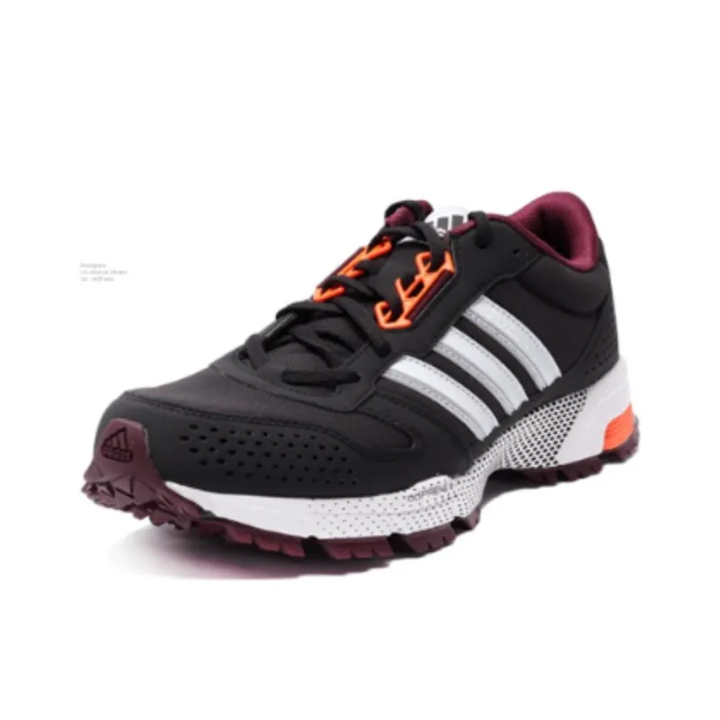 Adidas Marathon 10 Anti Slip Wear Resistant Low Top Running Shoes Men's Black-1