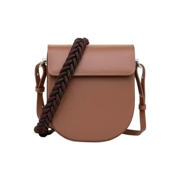 JESSIE&JANE Cow Leather Saddle Bag, Shoulder Bag, Crossbody Bag Unisex Dan Wheat Brown