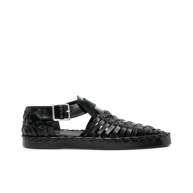 JIL SANDER Woven Leather Flat Sandals-1