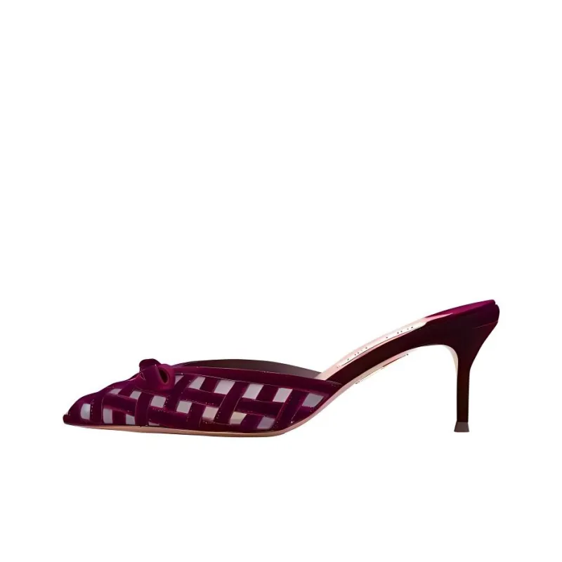 AQUAZZURA Closed Toe Slippers 6.5cm Women's Pink-0