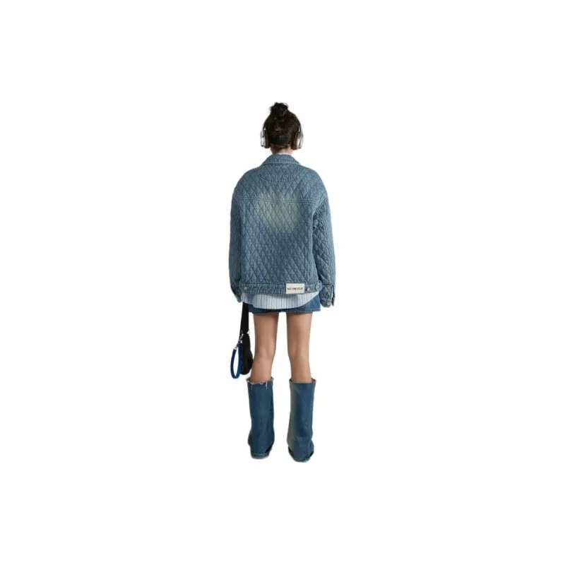 NO ONE ELSE Puffer Jackets Women's Denim Blue-2
