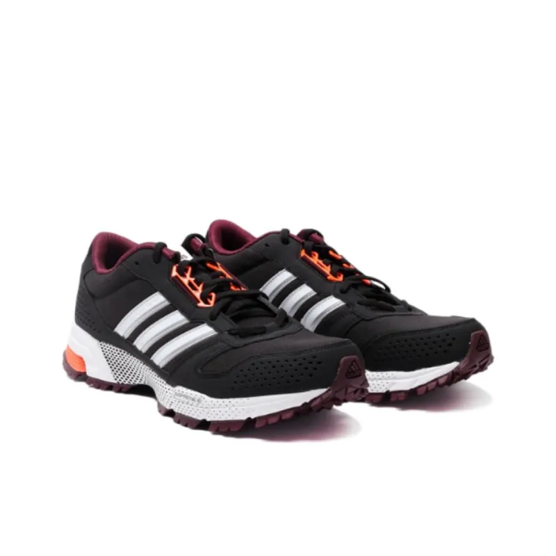 Adidas Marathon 10 Anti Slip Wear Resistant Low Top Running Shoes Men's Black-2