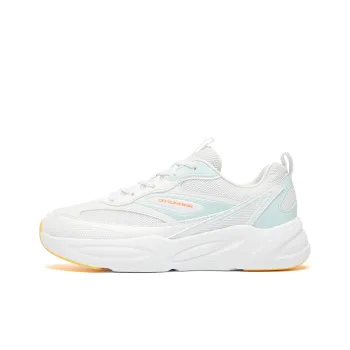 QIAODAN Cushioning Anti Slip And Wear Resistant Low Top Casual Running Shoes Women's White Blue