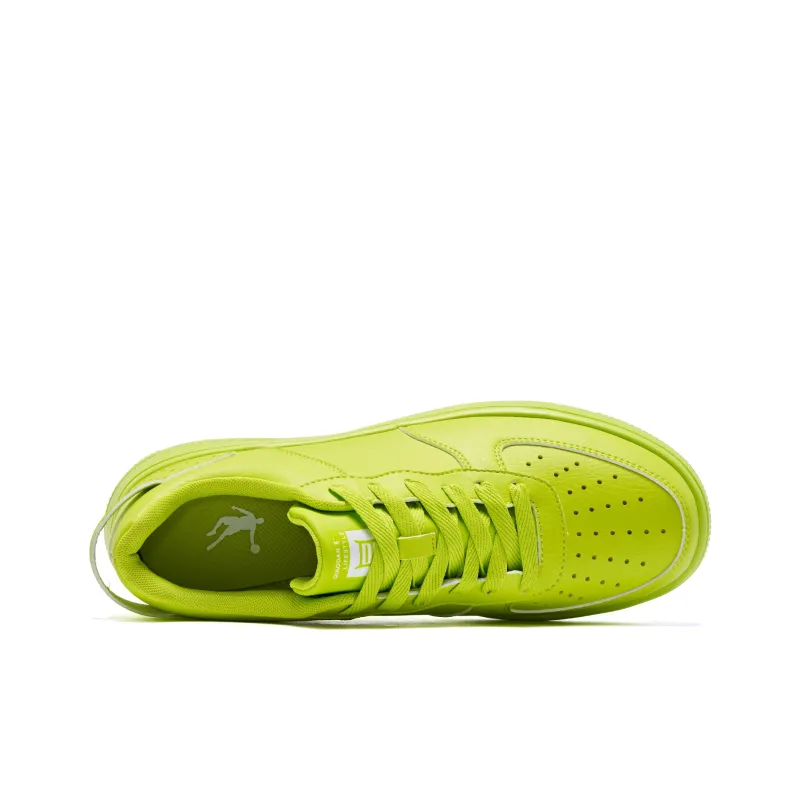 QIAODAN Skateboard Shoes Men Low Top Sour Lime Green-4