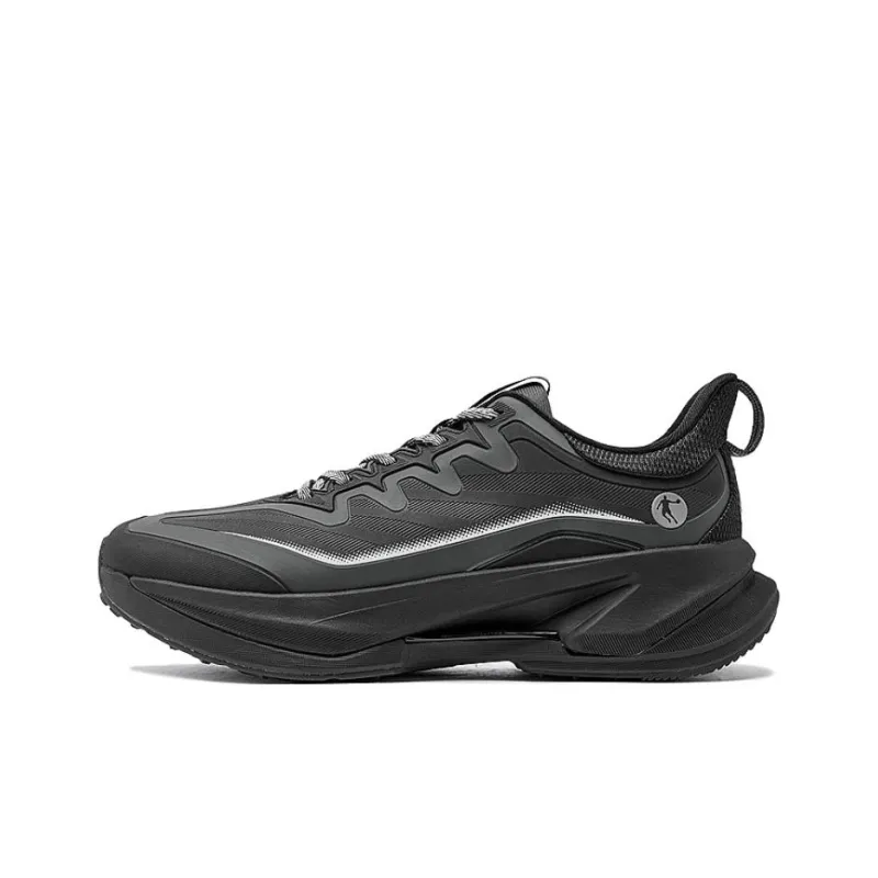 QIAODAN Anti Slip Wear Resistant Low Top Casual Running Shoes Men's Black Gray-0