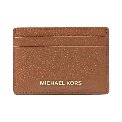 MICHAEL KORS Litchi Grain Leather Card Holder Women's Brown