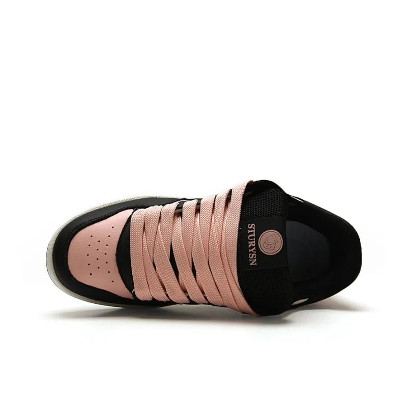 STUR YSN Wear resistant And Lightweight Low Top Skateboard Shoes Unisex Black Pink-5