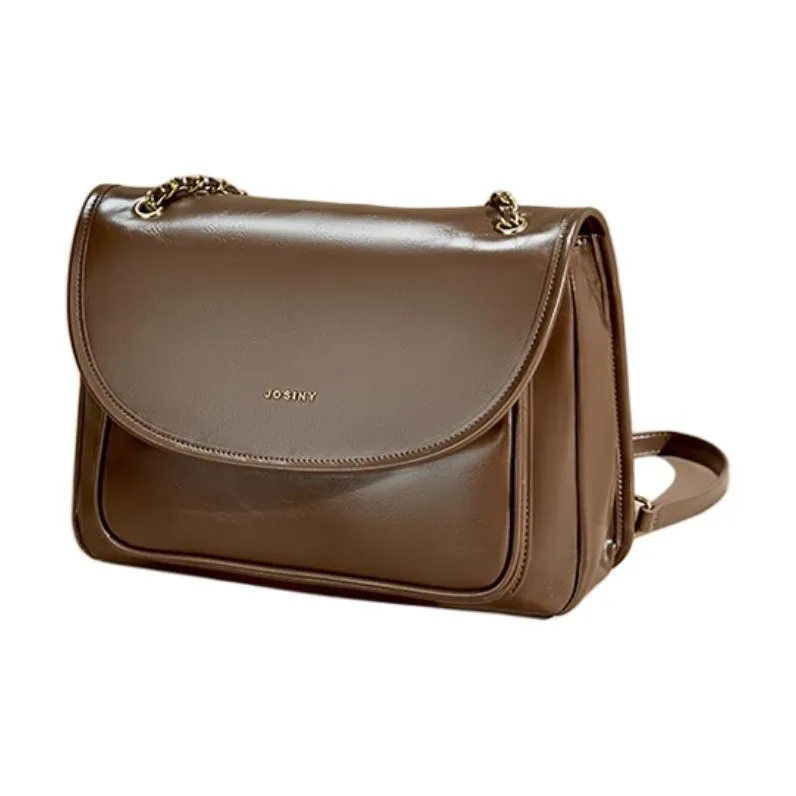 JOSINY PU Shoulder Bag, Portable Crossbody Bag Medium Size Women's Black/Ecru/Apricot/Brown-8