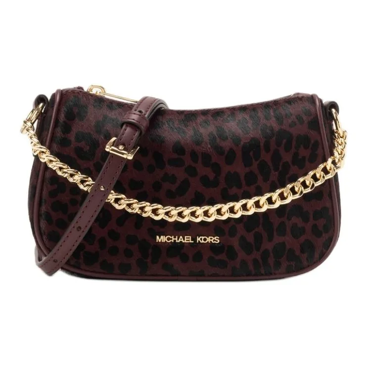 MICHAEL KORS Cow Leather Handbag Shoulder Bag Crossbody Bag Small Size Women's Burgundy-0