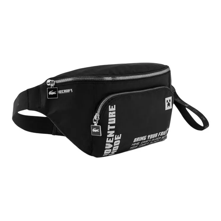 LACOSTE Polyamide One Shoulder Crossbody Fanny Pack Trumpets Women's Black-1