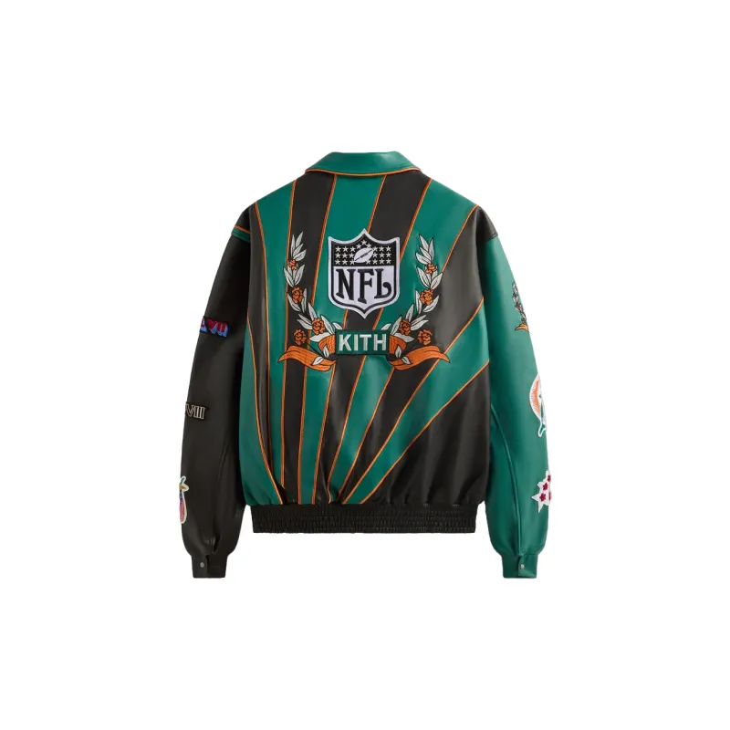 KITH X Jeff Hamilton Nfl Dolphins Leather Varsity Jacket-1