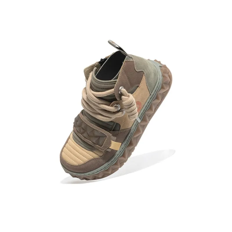 OETZI Skateboard Shoes Unisex High Top Khaki-4