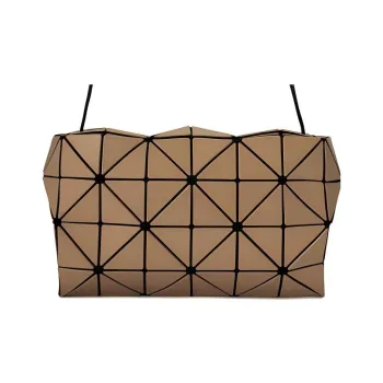 ISSEY MIYAKE Carton Nylon Pillow Bag Box Bag Shoulder Bag Crossbody Bag Women's Light Brown