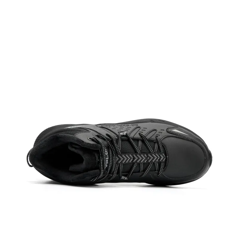 QIAODAN Casual Shoes Men High Top Black/Coal Gray-3