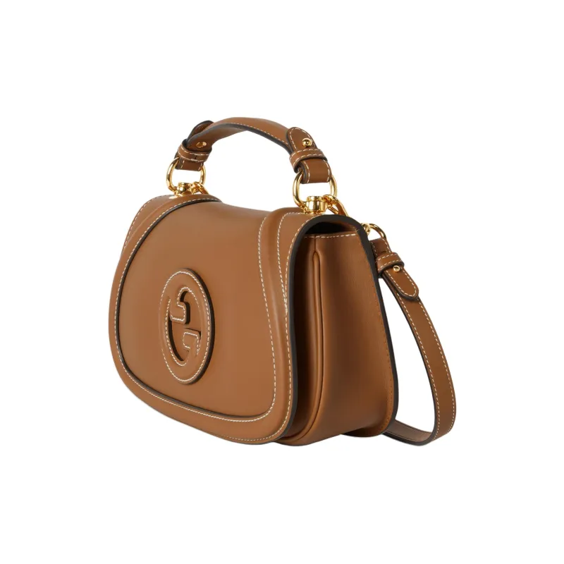 GUCCI Blondie Leather Shoulder Bag Crossbody Bag Handbag Small Size Women's Brown-1