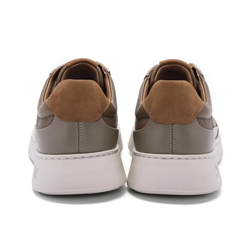 Satchi Slip Resistant Cushioning Wear Resistant Lightweight Breathable Low Top Skateboard Shoes Men's Khaki 4CM-4