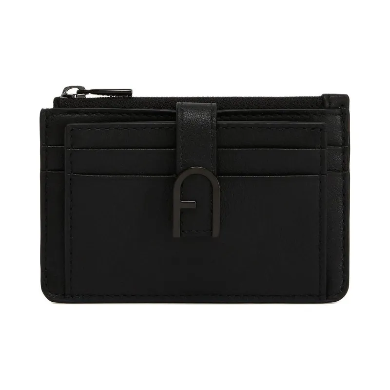Furla Cow Leather Wallets Card Holders Women's Black-0