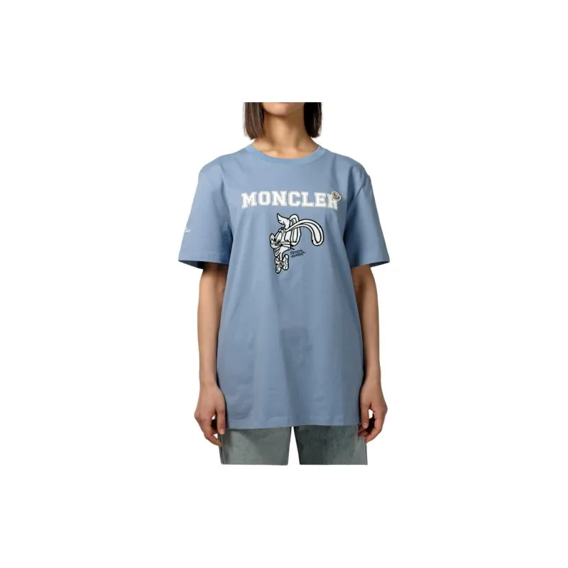 Moncler T-Shirts Men Light Blue-4