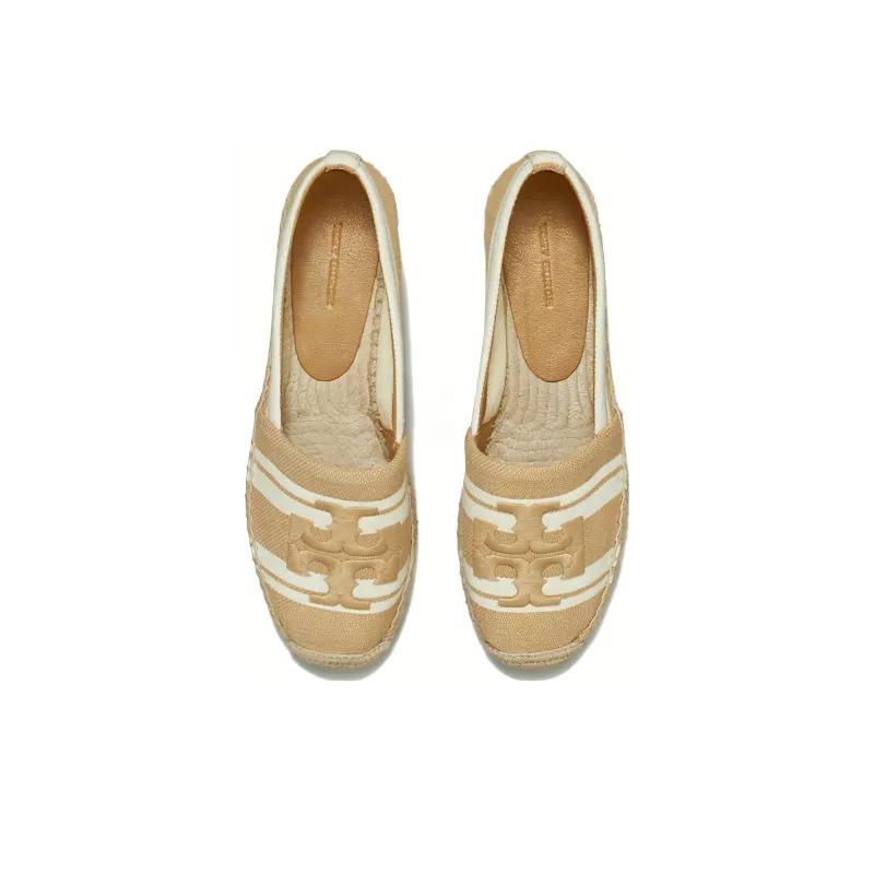 TORY BURCH Double T Jacquard Espadrille Cammello Ash White Women's-2