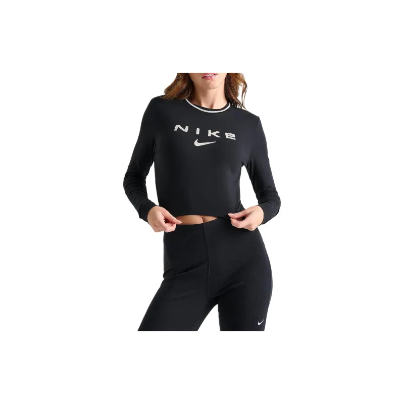 Nike Sportswear Chill Knit Women's Slim Long Sleeve Cropped Graphic T Shirt-3