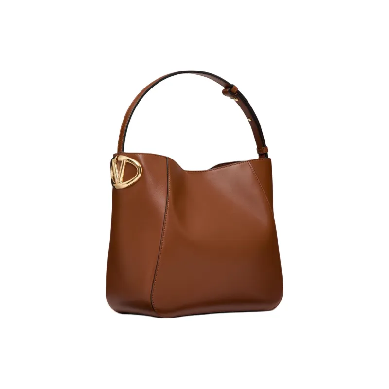 Valentino Vlogo Napa Calf Leather Bucket Bag Handbag Shoulder Bag Regular Women's Brown-1