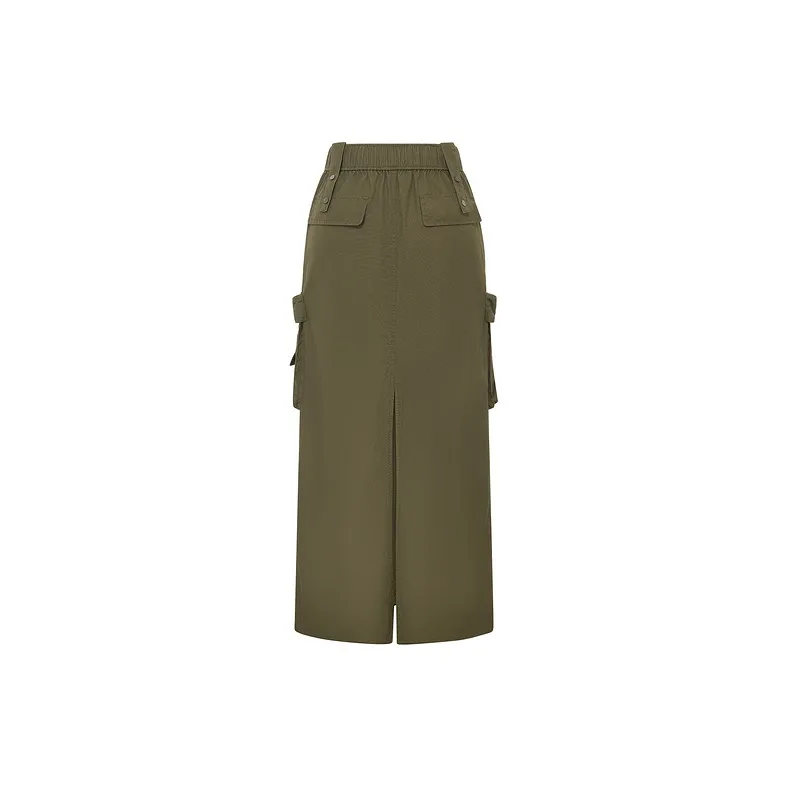 D'zzit Casual Long Skirt Women's Dark Green-1