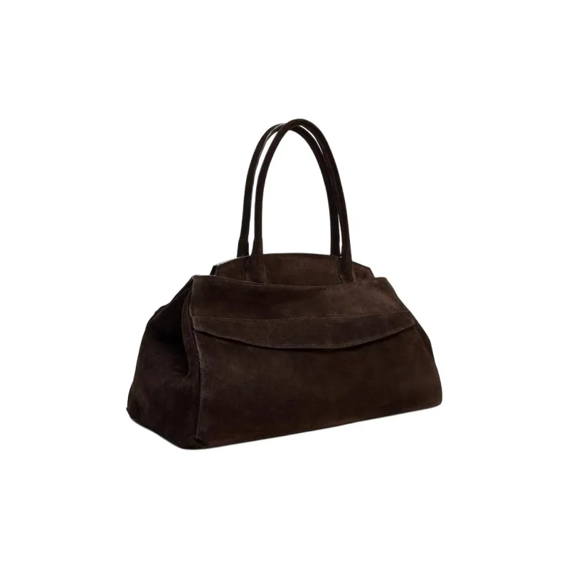 ZARA Cow Leather Shoulder Bag Women's Brown-2